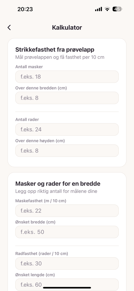 Strikkekalkulator